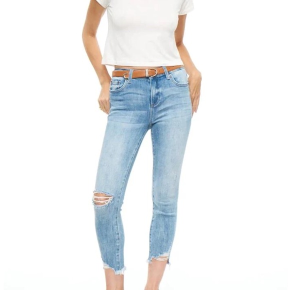 NWT Pistola Audrey Mid Rise Skinny Crop Sierra Distressed - Picture 1 of 10